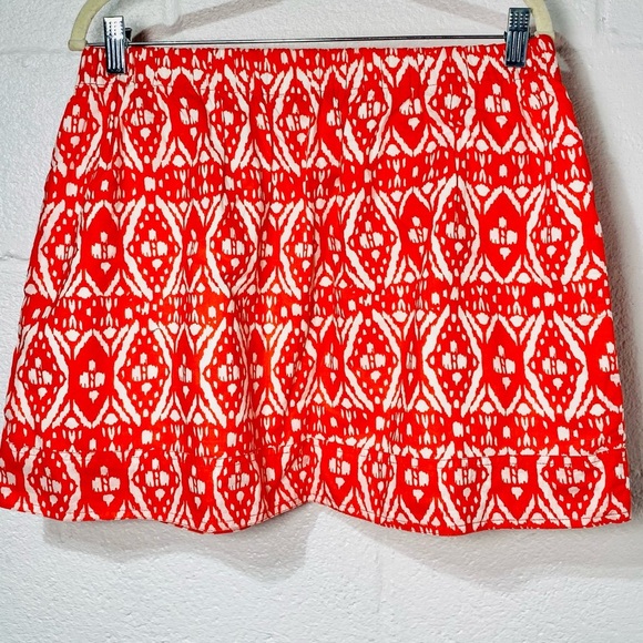 J.Crew Size Large Orange Mini Skirt with Liner and Pockets - Picture 2 of 7